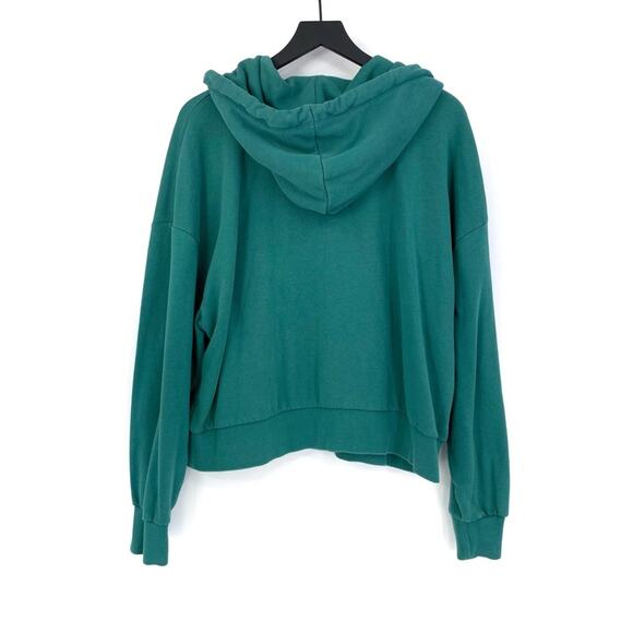 GAP Vintage Soft Cropped Full-Zip Hoodie Jade Stone Green XL (L) - Picture 9 of 10